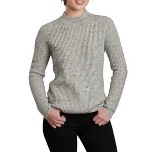 Kuhl Women’s Ida Gray Knit Mock Neck Wool Blend Long Sleeve Sweater Size XS